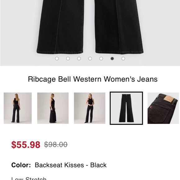 Levi's Ribcage Bell Western Women’s Jeans 31 x 30 Flare Wide Leg Boho 70’s Retro - Picture 6 of 10